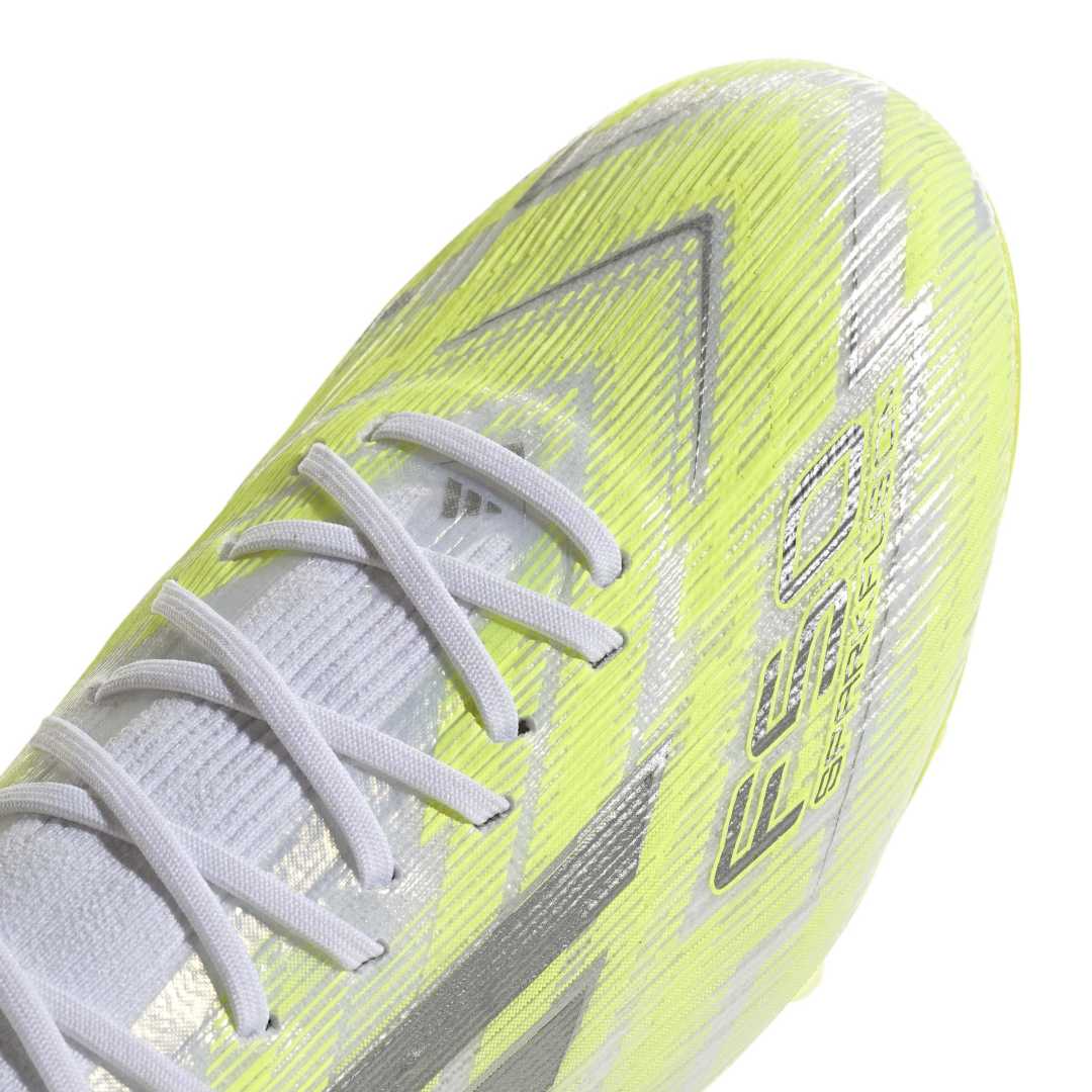 F50 Sparkfusion Elite Mid Cut FG/AG Womens Boots - White / Iron / Yellow