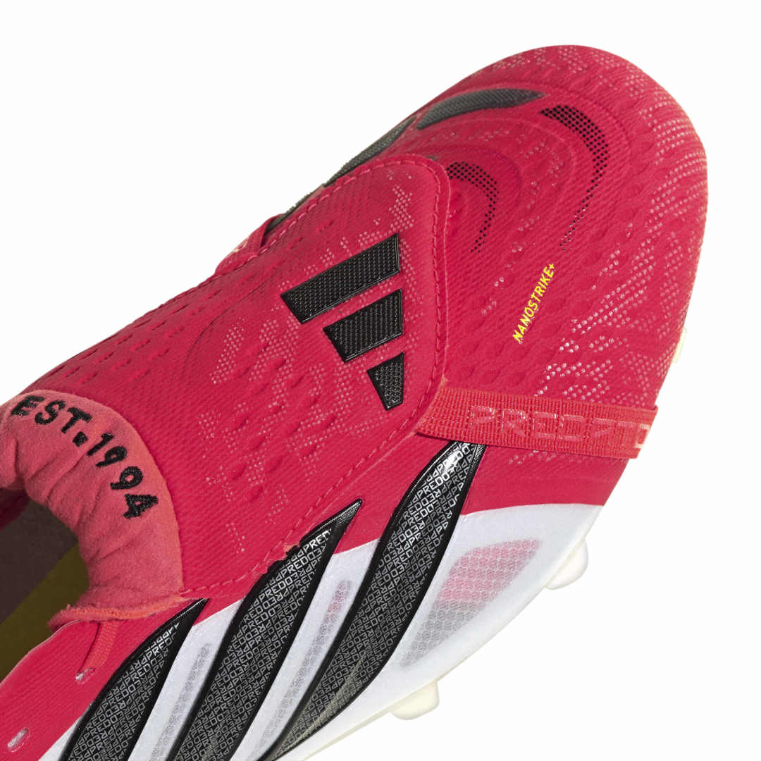 Predator Elite Fold-Over Tongue FG Football Boots - Red / Black / White