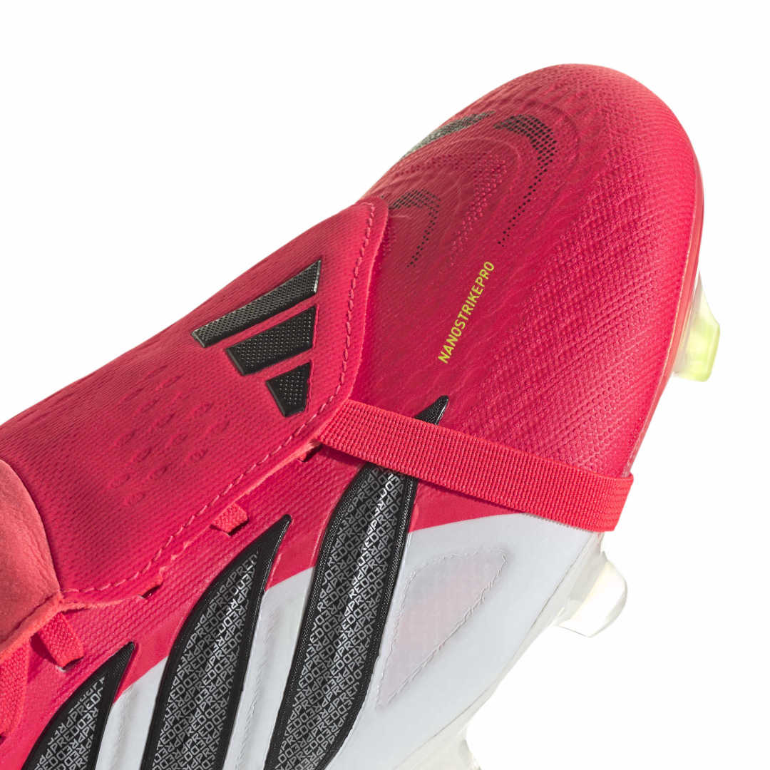 Predator Pro Fold-Over Tongue Firm Ground Football Boots - Red / Black / White