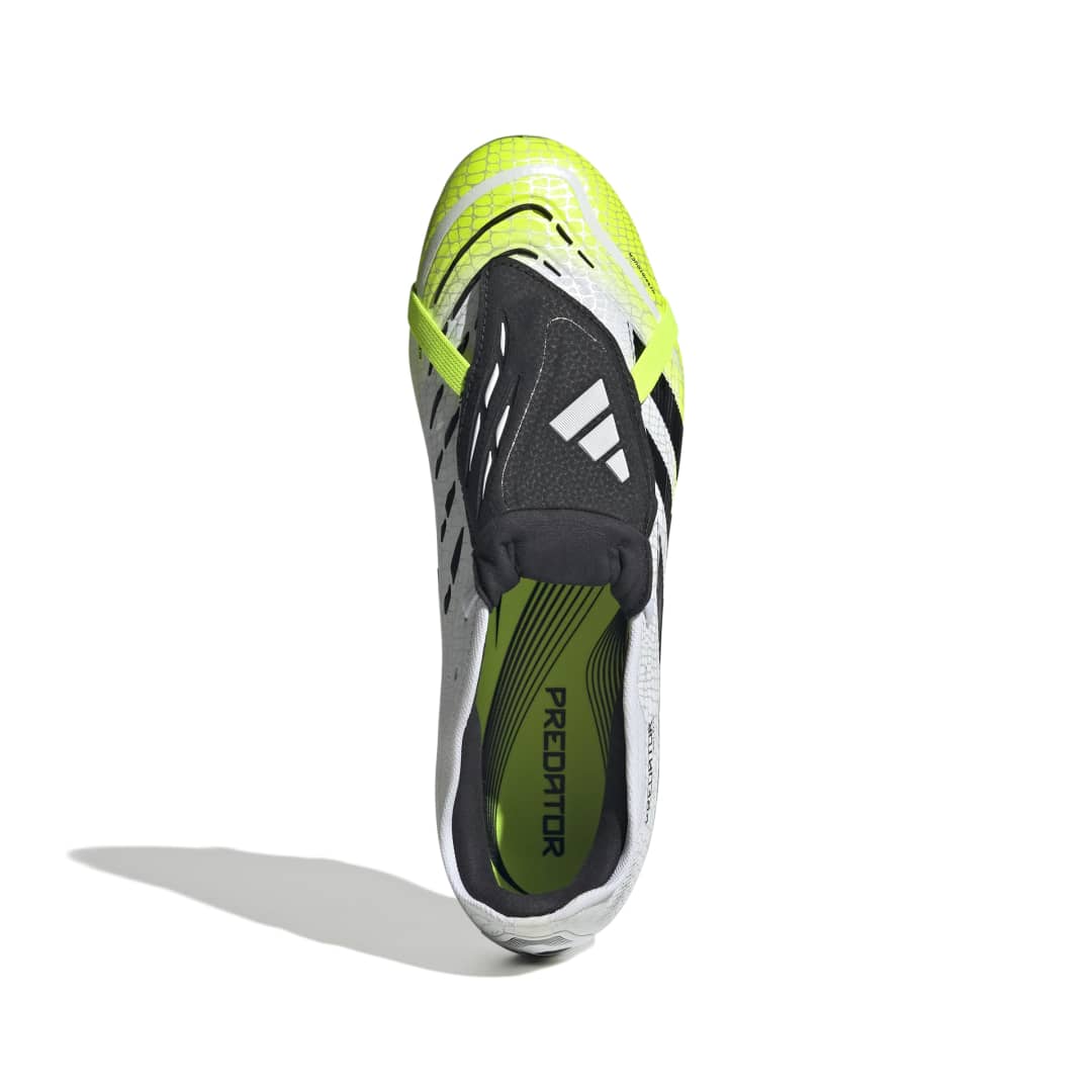 Predator Pro Fold-Over Tongue Firm Ground Boots - White / Black / Yellow