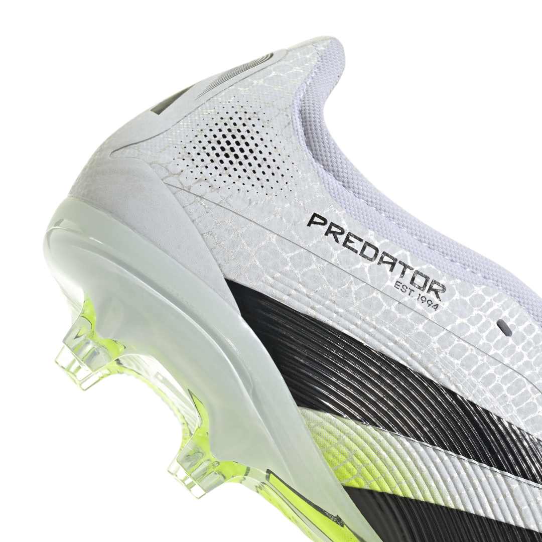 Predator Pro Fold-Over Tongue Firm Ground Boots - White / Black / Yellow