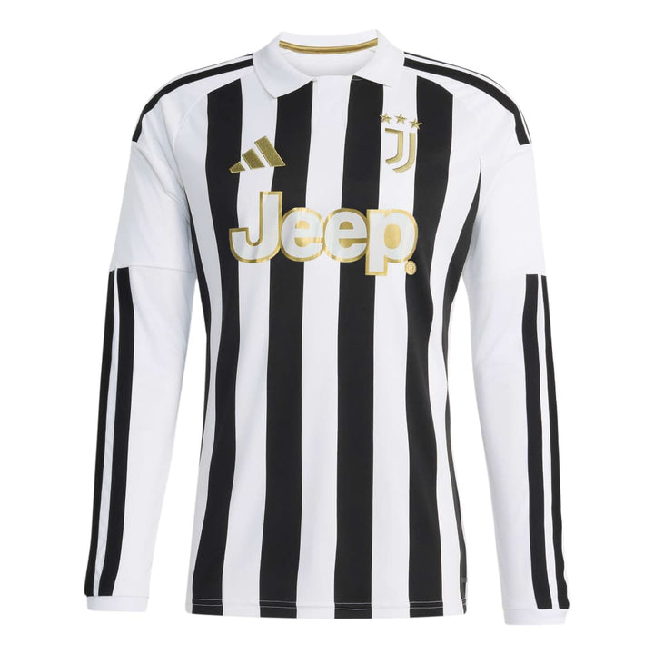 Black and white striped sports jersey with 'Jeep' and Adidas logos on a white background