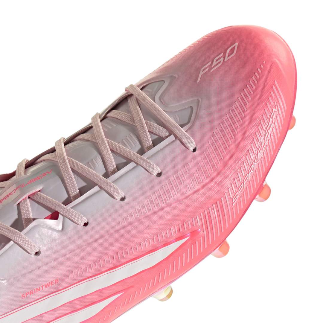 Adidas F50 Sparkfusion Elite Low Cut Women’s FG/AG Boots - Solar Turbo / White / Pink