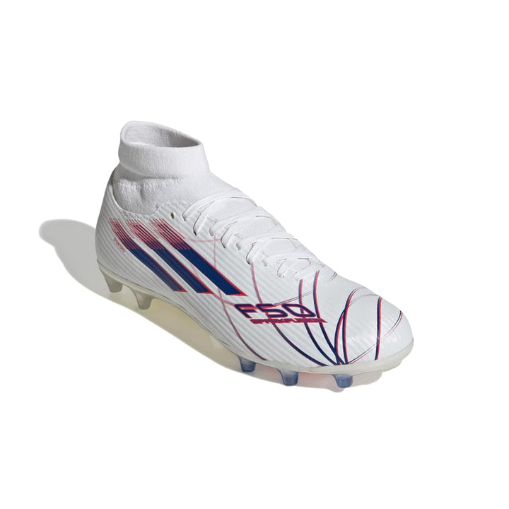 Adidas F50 Sparkfusion League Mid Cut FG/AG Boots Womens - White / Blue / Lucid Red