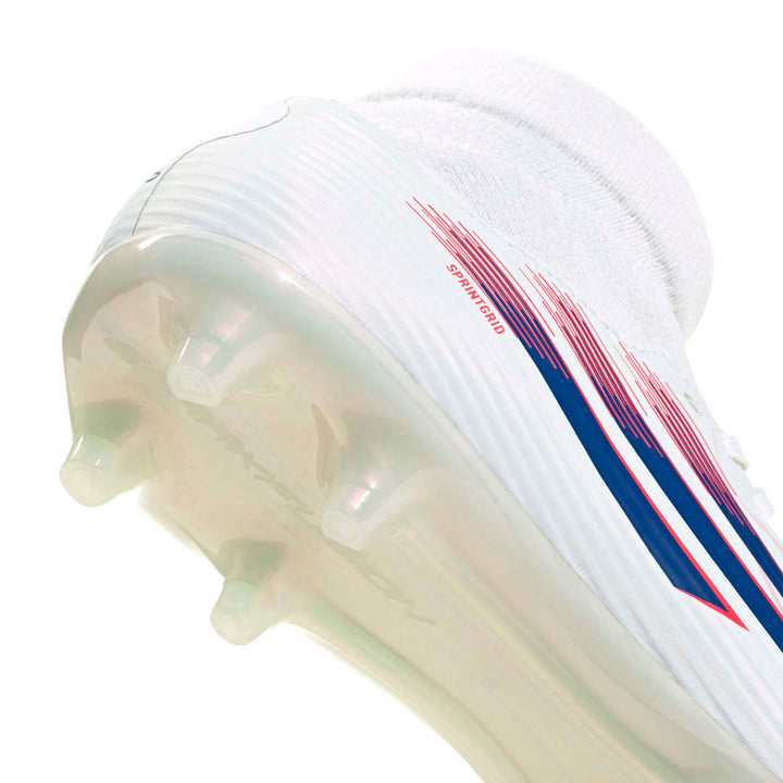 Adidas F50 Sparkfusion League Mid Cut FG/AG Boots Womens - White / Blue / Lucid Red
