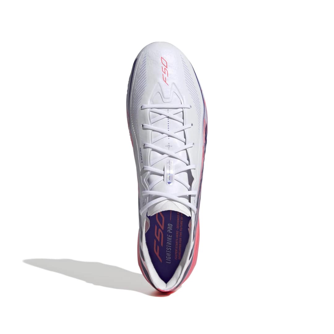 Adidas F50 Hyperfast Elite FG Boots - White / Purple / Solar Turbo