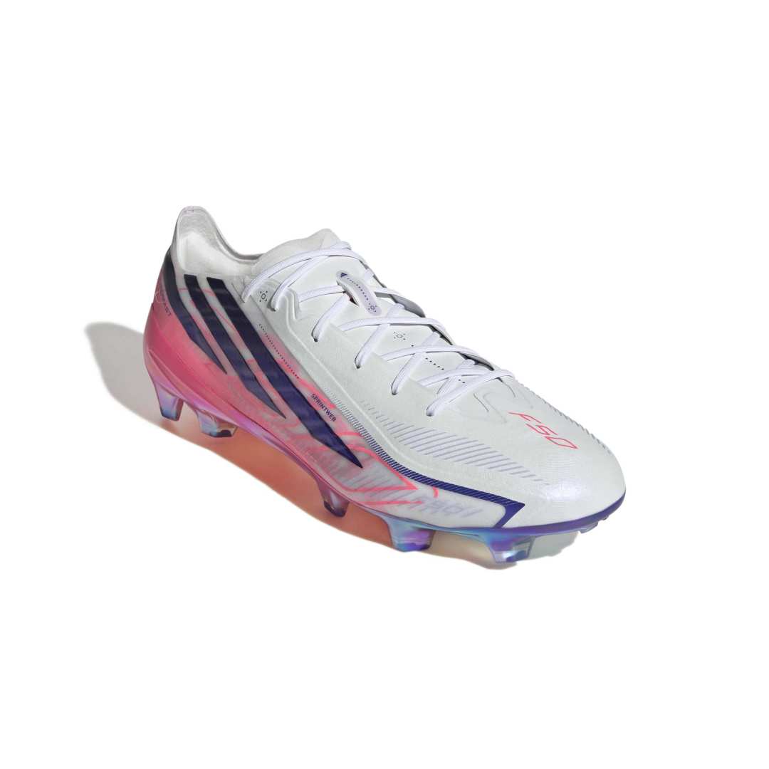 Adidas F50 Hyperfast Elite FG Boots - White / Purple / Solar Turbo