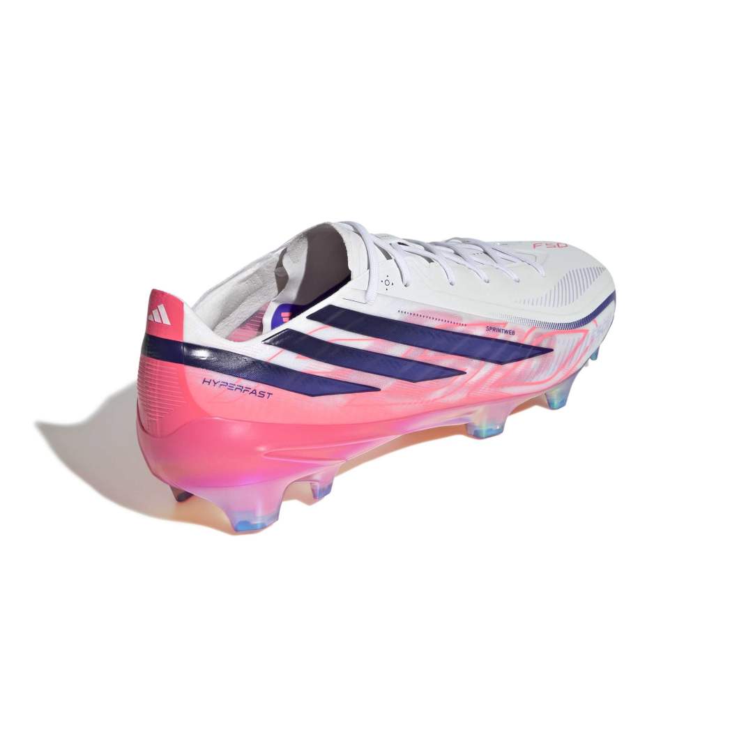 Adidas F50 Hyperfast Elite FG Boots - White / Purple / Solar Turbo
