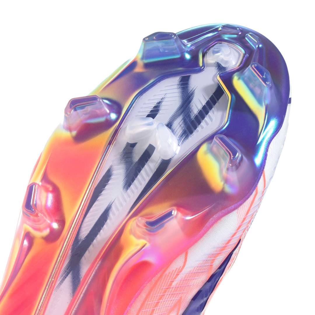 Adidas F50 Hyperfast Elite FG Boots - White / Purple / Solar Turbo