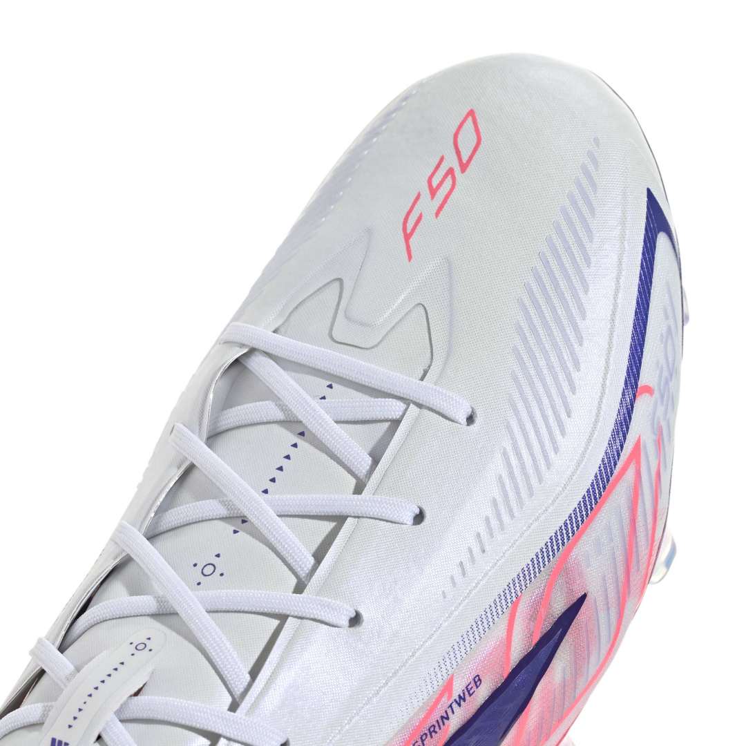Adidas F50 Hyperfast Elite FG Boots - White / Purple / Solar Turbo