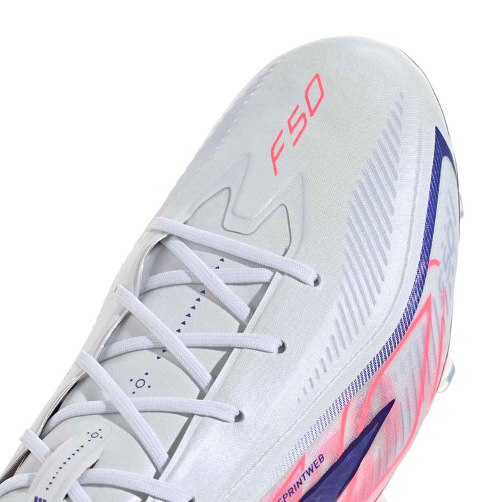 Adidas F50 Hyperfast Elite FG Boots - White / Purple / Solar Turbo