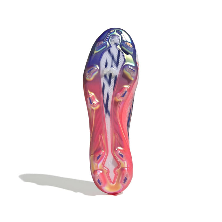 Adidas F50 Hyperfast Elite Laceless FG Boots - White / Purple / Solar Turbo