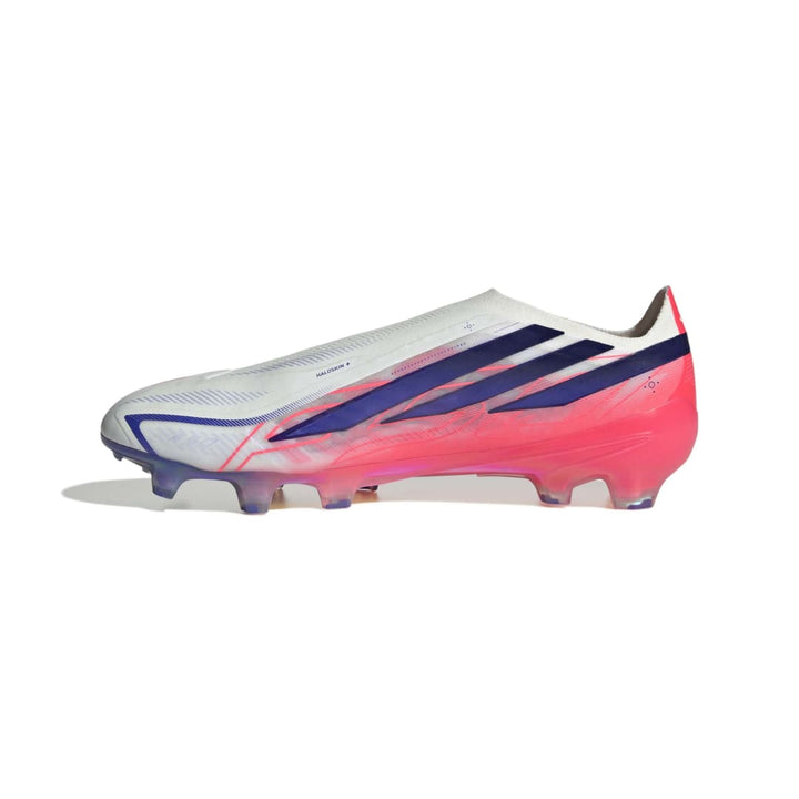 Adidas F50 Hyperfast Elite Laceless FG Boots - White / Purple / Solar Turbo