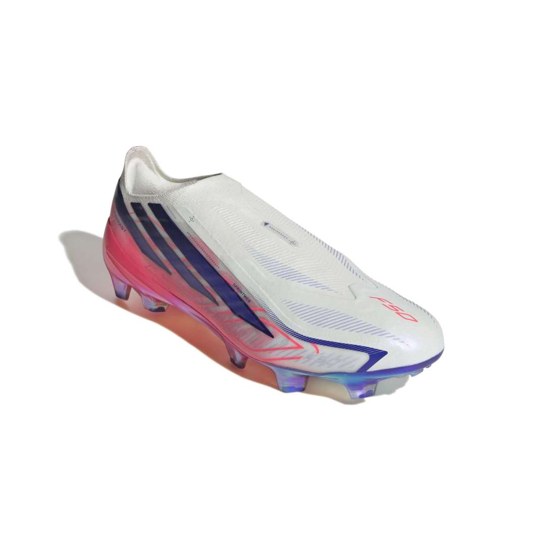 Adidas F50 Hyperfast Elite Laceless FG Boots - White / Purple / Solar Turbo