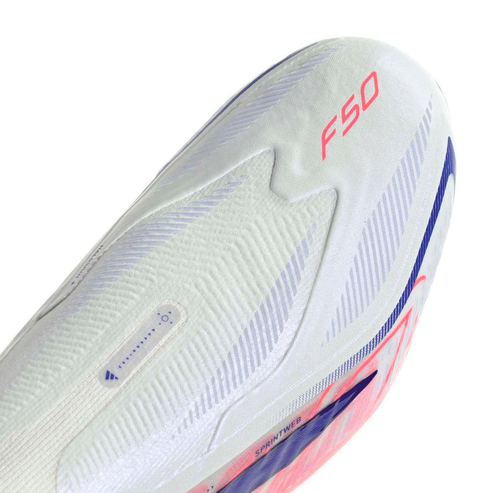 Adidas F50 Hyperfast Elite Laceless FG Boots - White / Purple / Solar Turbo