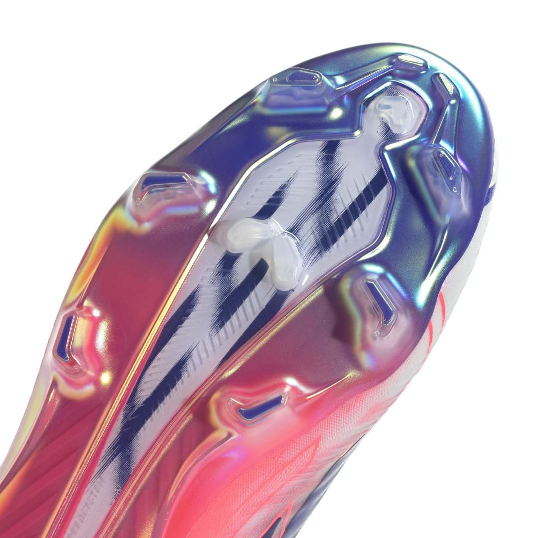 Adidas F50 Hyperfast Elite Laceless FG Boots - White / Purple / Solar Turbo
