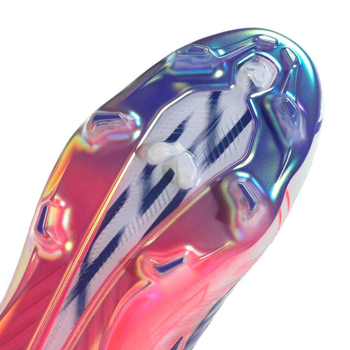 Adidas F50 Hyperfast Elite Laceless FG Boots - White / Purple / Solar Turbo