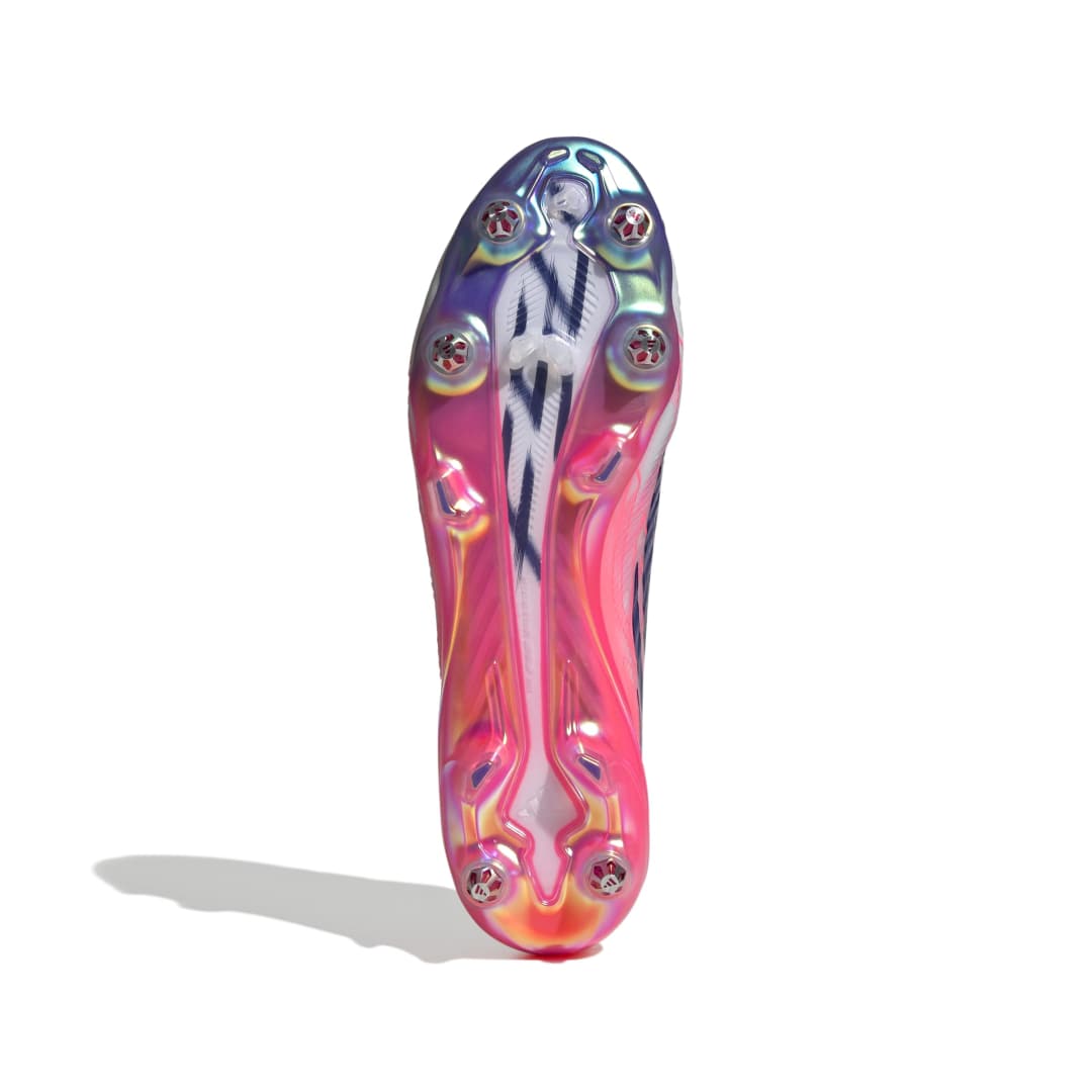 Adidas F50 Hyperfast Elite SG Boots - White / Purple / Solar Turbo