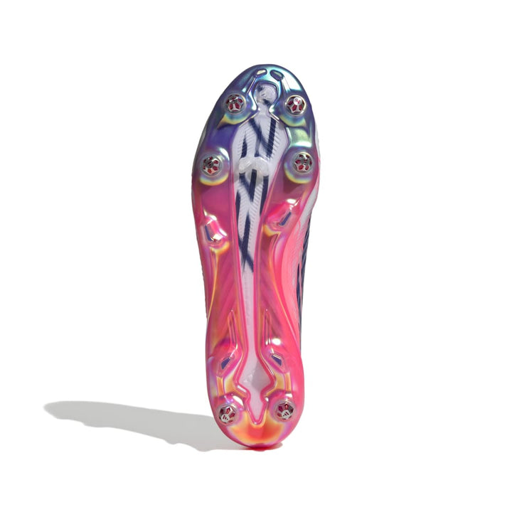 Adidas F50 Hyperfast Elite SG Boots - White / Purple / Solar Turbo