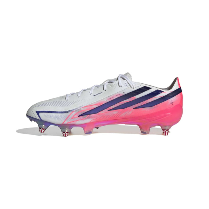 Adidas F50 Hyperfast Elite SG Boots - White / Purple / Solar Turbo