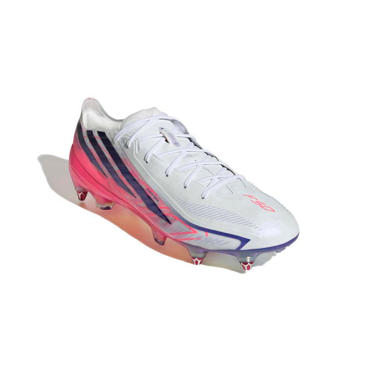 Adidas F50 Hyperfast Elite SG Boots - White / Purple / Solar Turbo
