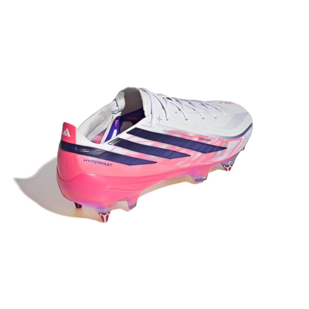 Adidas F50 Hyperfast Elite SG Boots - White / Purple / Solar Turbo