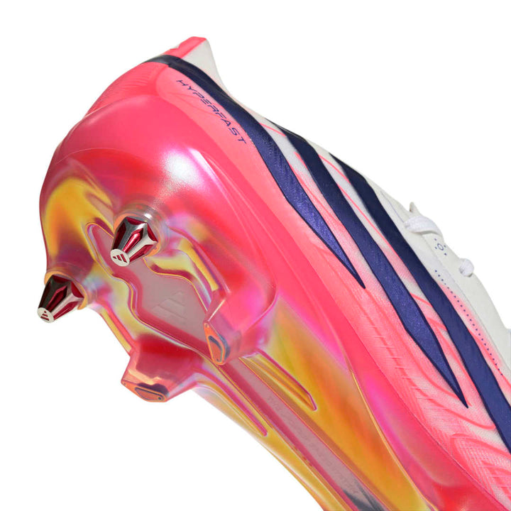 Adidas F50 Hyperfast Elite SG Boots - White / Purple / Solar Turbo