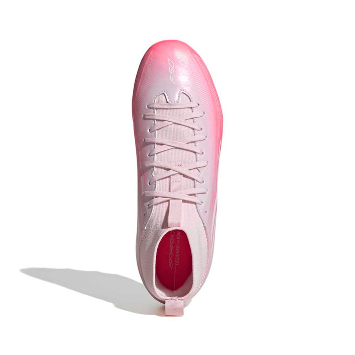 Adidas F50 Sparkfusion League Mid Cut Kids FG/AG Boots – Solar Turbo / White / Pink