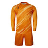 Orange sports jersey with long sleeves and shorts on a white background