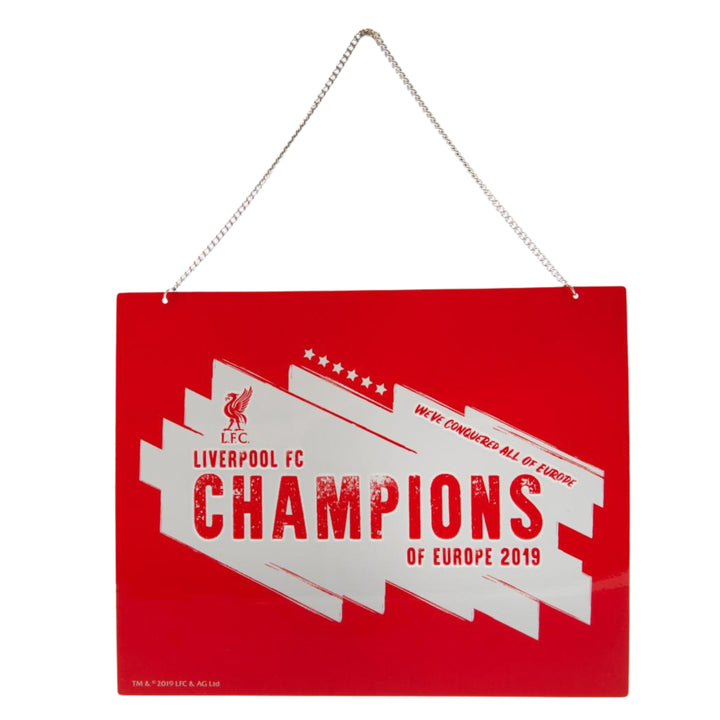 Liverpool FC Champions Of Europe Metal Sign