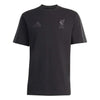 Black t-shirt with Adidas logo and Liverpool FC emblem on a white background