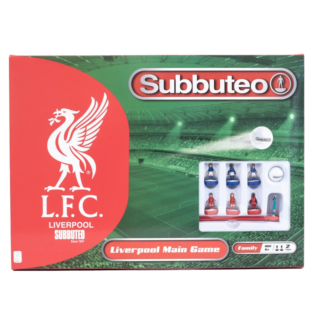 Subbuteo Liverpool F.C. Main Game box with team logo and product details.