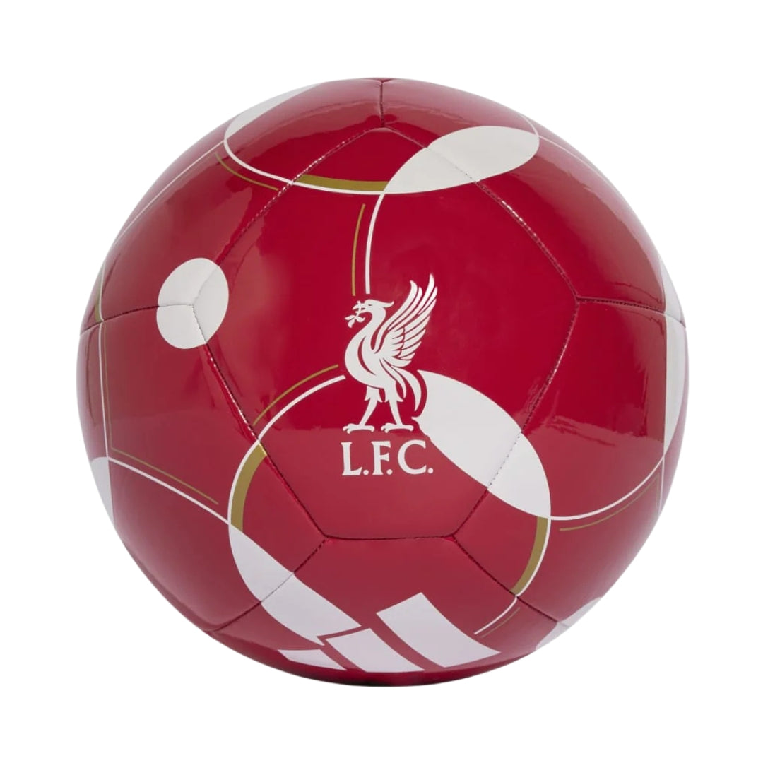 Red soccer ball with LFC logo on a white background