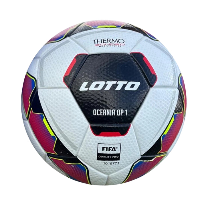 Soccer ball with Lotto branding on a white background