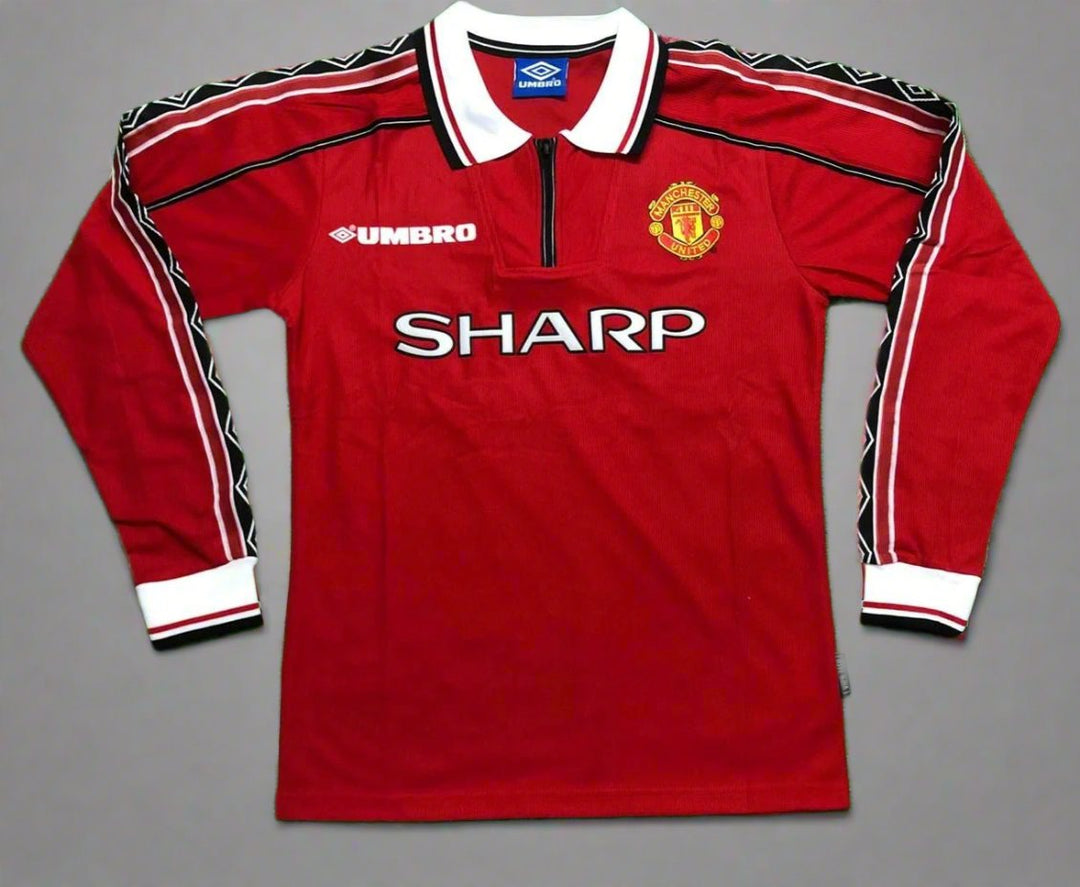 1998 Manchester United Home Retro Kit  Long Sleeve