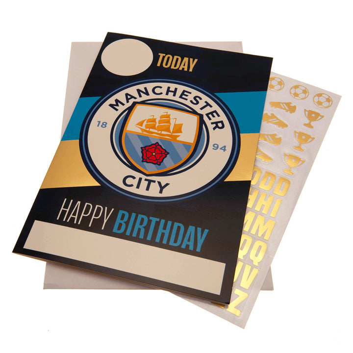 Manchester City FC Birthday Card With Stickers