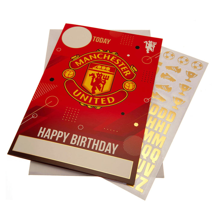 Manchester United FC Birthday Card With Stickers