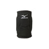 Black volleyball knee pad with Mizuno logo on a white background