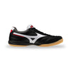 Black sneaker with white sole on a white background