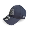 Navy blue cap with a logo on a white background
