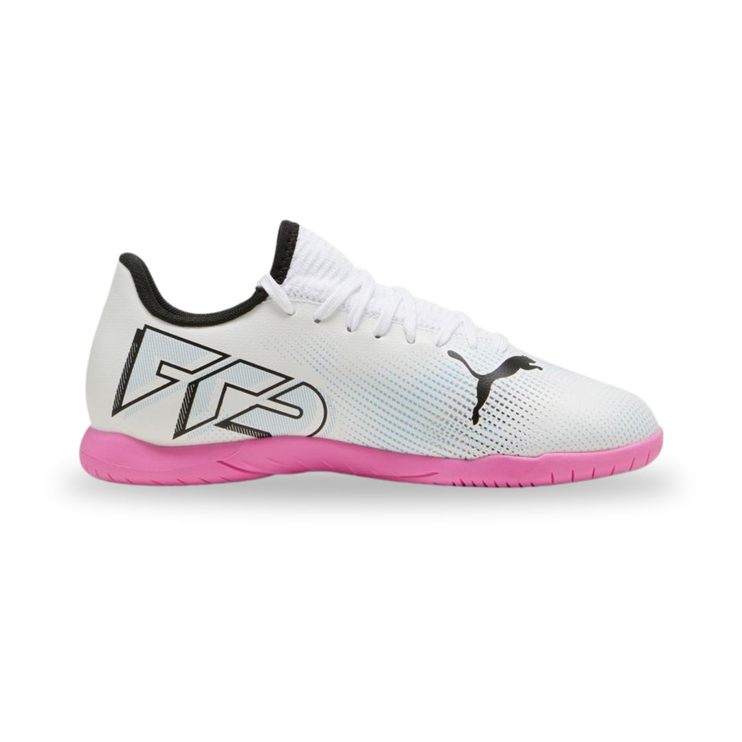 Puma Futsal Junior Future 7 Play - White / Black / Poison Pink