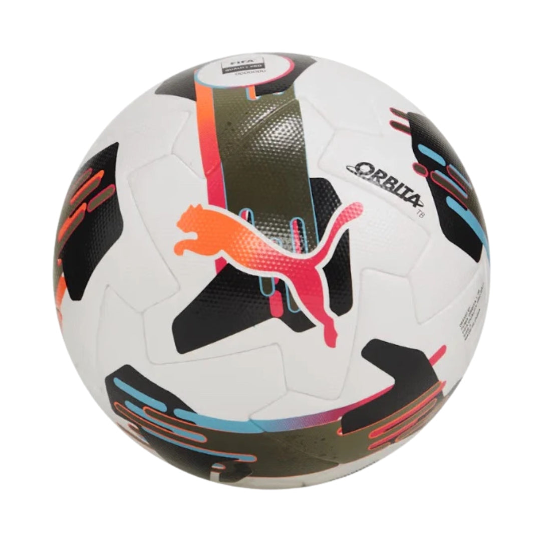 Puma soccer ball with brand logo on a white background