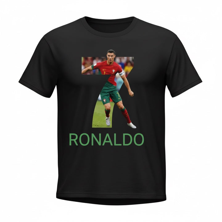 Ronaldo 7 Tee Black Shirt