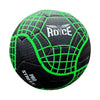 Black and green soccer ball with 'Rd Ice' branding on a white background