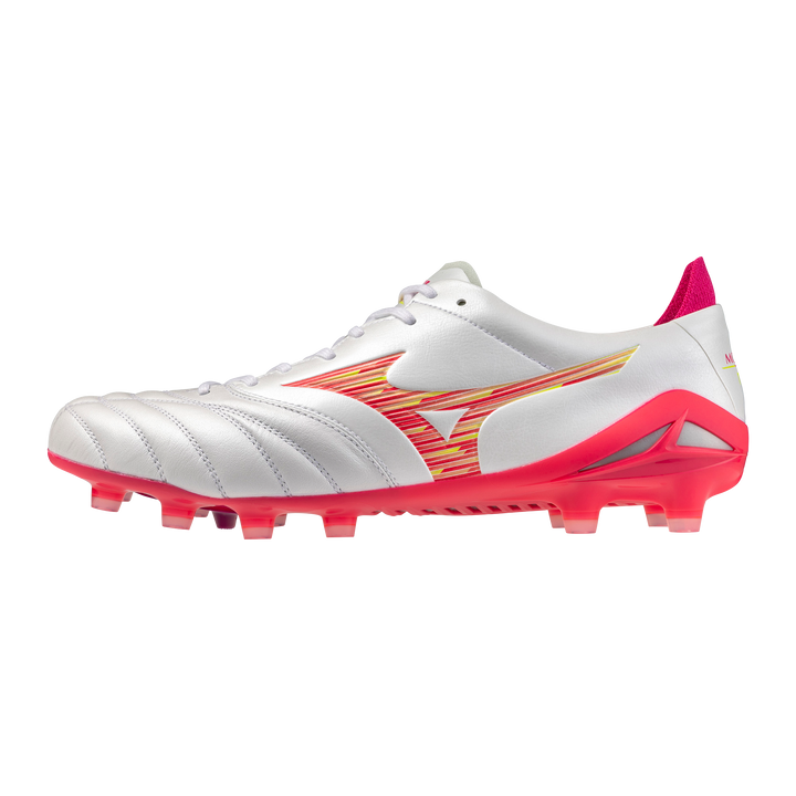 Mizuno Morelia Neo IV Elite FG - White / Pink Tetra / Fuchsia Purple