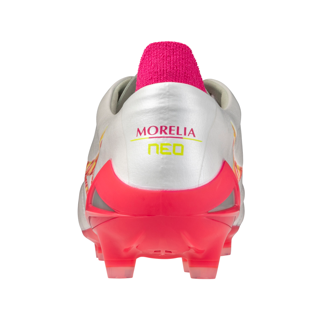 Mizuno Morelia Neo IV Elite FG - White / Pink Tetra / Fuchsia Purple