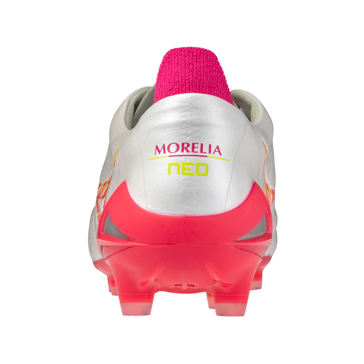 Mizuno Morelia Neo IV Elite FG - White / Pink Tetra / Fuchsia Purple