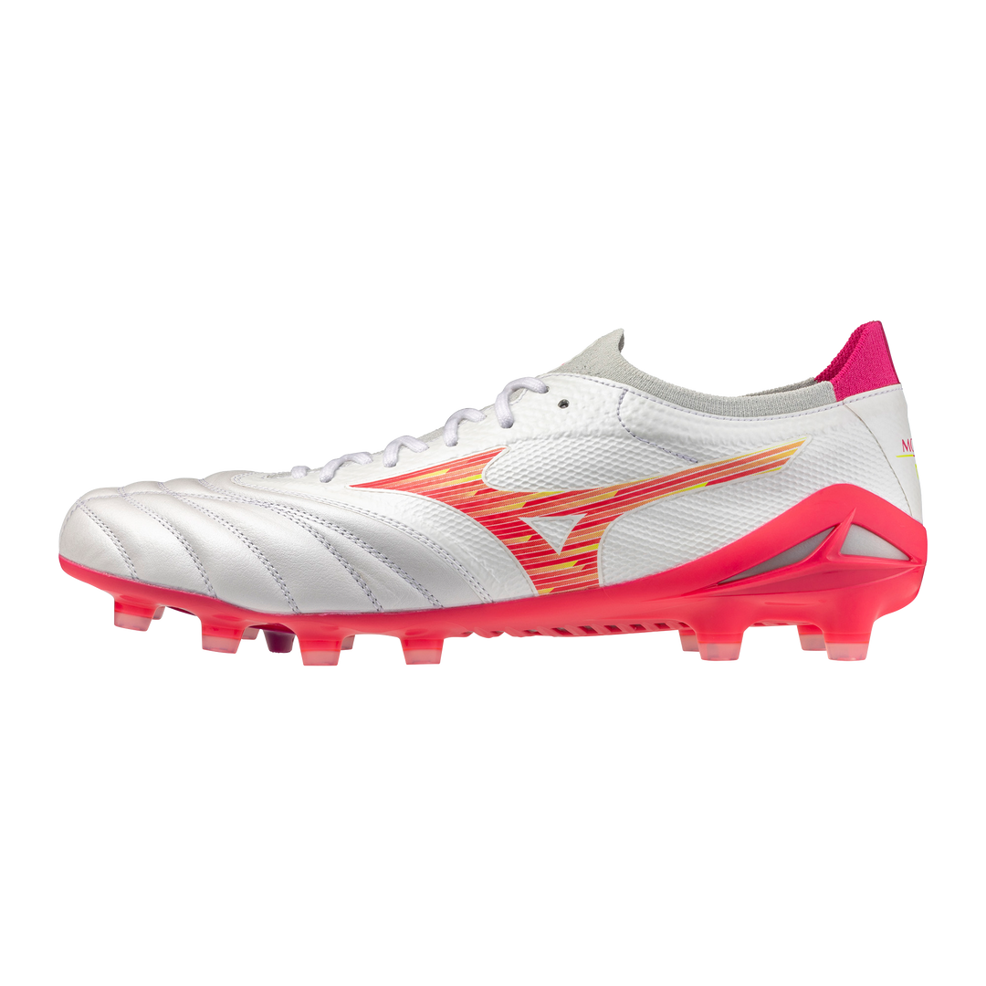 Mizuno Morelia Neo IV β Elite FG – White / Pink Tetra / Fuchsia Purple