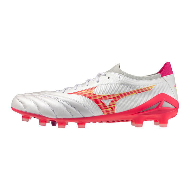 Mizuno Morelia Neo IV β Elite FG – White / Pink Tetra / Fuchsia Purple
