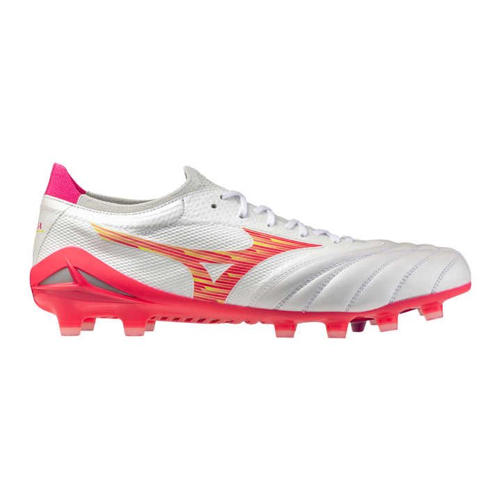 Mizuno Morelia Neo IV β Elite FG – White / Pink Tetra / Fuchsia Purple